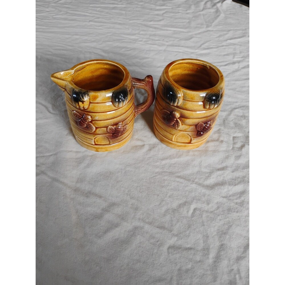 Vintage Ceramic Honey Bears 1950s Japan By Lugenes Pitcher And Honey Pot Fairway